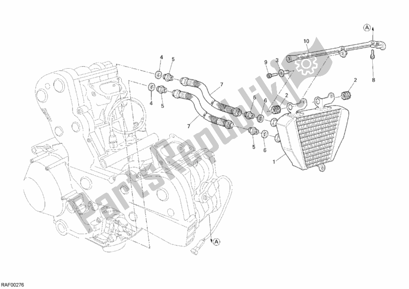 All parts for the Oil Cooler of the Ducati Superbike 1098 S USA 2008